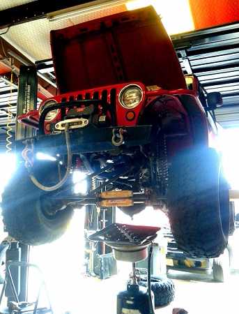 Transmission Service Fluid Drain Replacement on Jeep