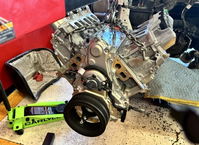 Remanufactured 2021 Chevy Express Engine Prepared for Installation.