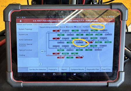 The final report reveals that the vehicle’s network does not recognize the power steering control module because it has not been properly configured.