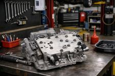 high-mileage-toyota-transmission-internal-wear-valve-body – Auto Repair San Antonio | Auto Service Experts Toyota & Lexus High mileage Toyota transmission showing internal wear patterns like valve body scoring and torque converter clutch degradation, inspected by Mario Negron, Technician at Auto Service Experts