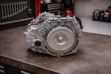 zf-nine-speed-rebuilt-honda-acura-transmission-pilot-mdx – Auto Repair San Antonio | Auto Service Experts ZF nine-speed automatic transmission fully rebuilt and positioned on the bench at Auto Service Experts, ready for installation after software calibration verification and shift quality correction in San Antonio